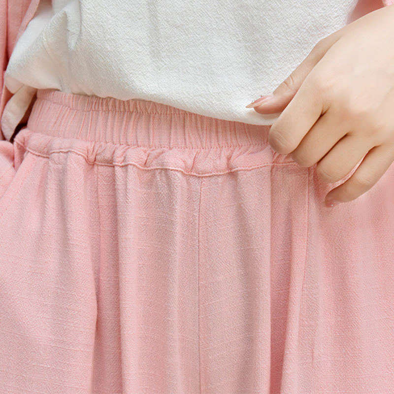 Tactile Breathable Linen Harem Pants for Mindful Meditation and Yoga