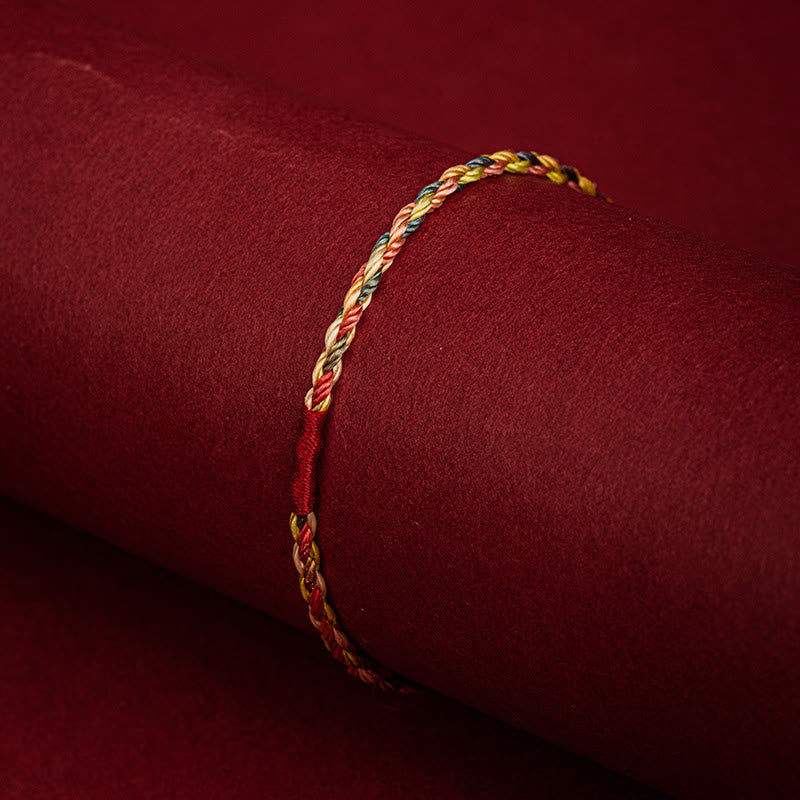 Handmade Five Elements Thread & Red String Braided Bracelet for Adults and Children