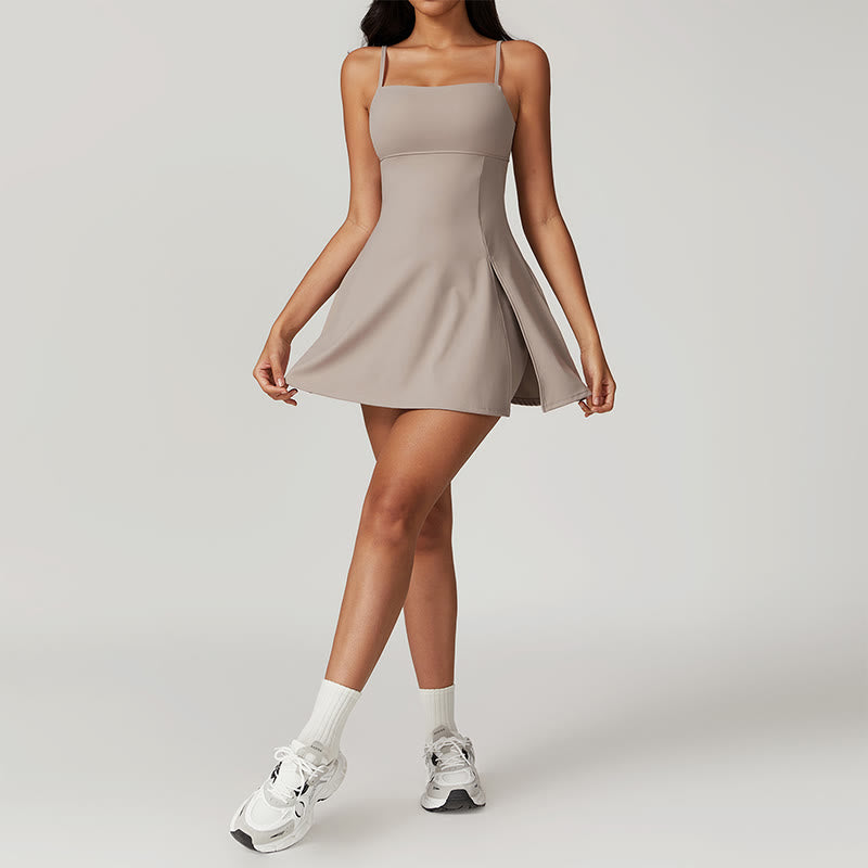 Solid Backless Tennis Yoga Women Sports Dress
