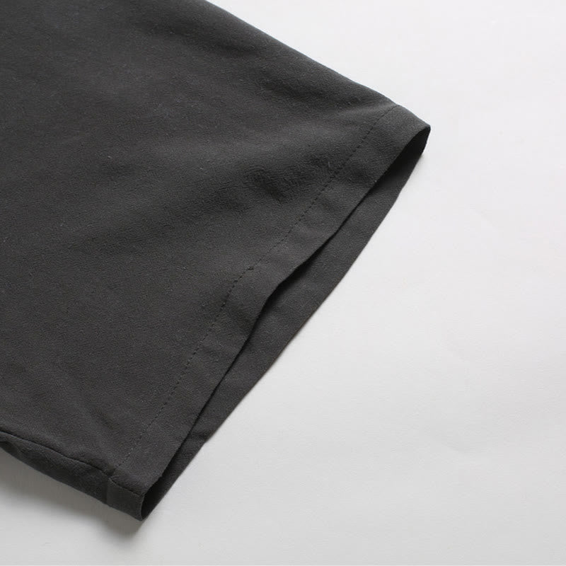 Breathable Cotton-Linen Crew Neck Short Sleeve Meditation Shirt