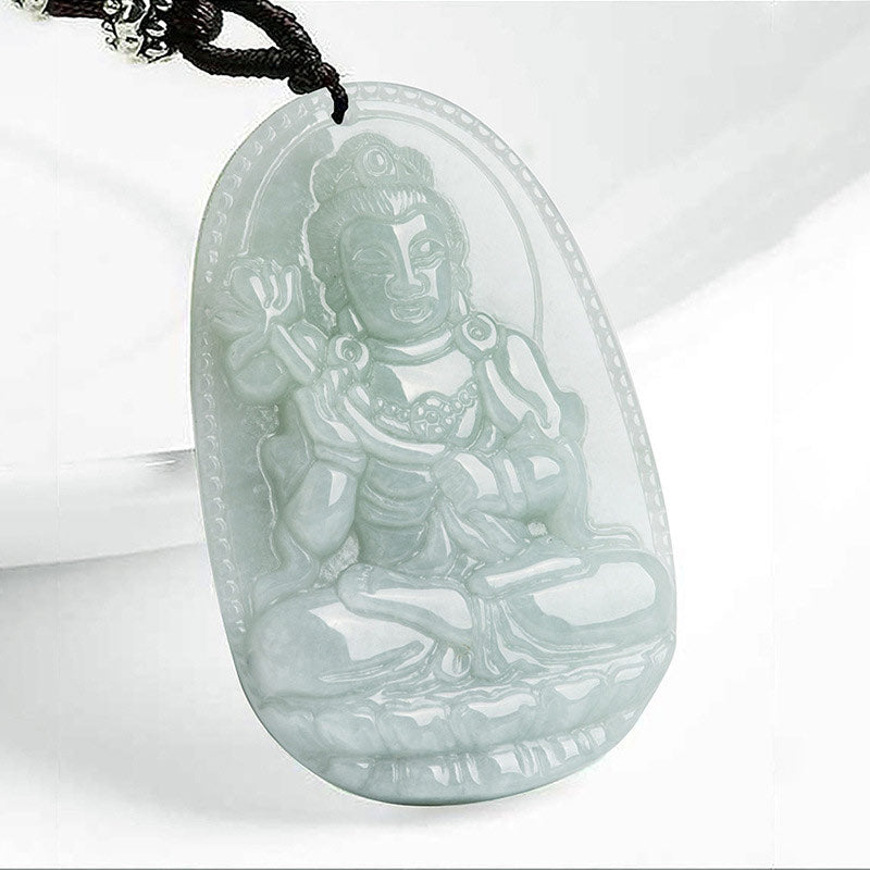 Chinese Zodiac Natal Buddha Jade Wealth Prosperity Necklace Pendant