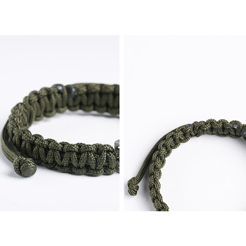 Minimalist 925 Sterling Silver Bullet Design Braided Rope Bracelet