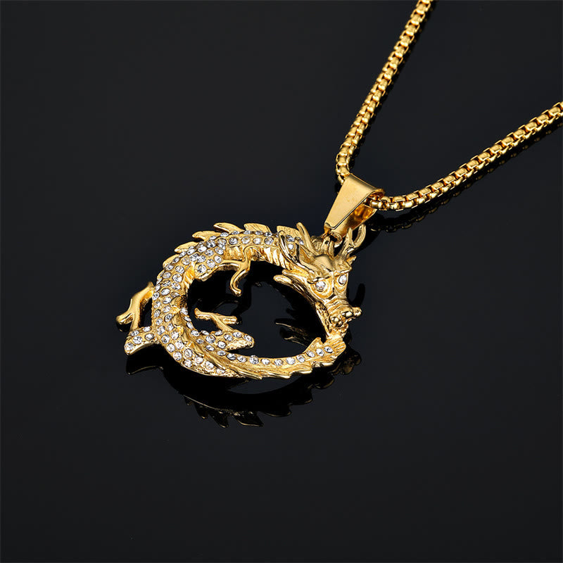 Chinese Zodiac Dragon Pattern Success Necklace Pendant