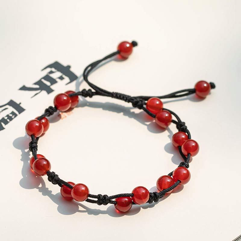 Handmade Natural Gemstone & Sandalwood Beaded String Bracelet
