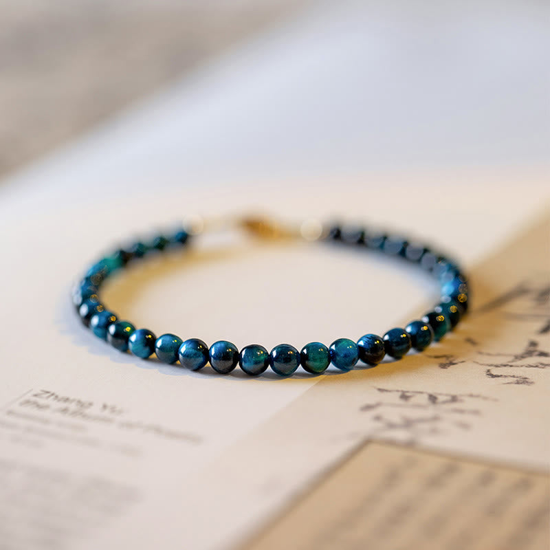 Natural Blue Tiger Eye Stone Protection Chain Bracelet