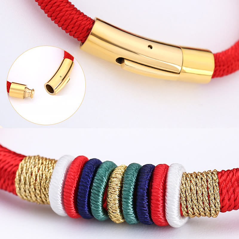 Tibetan Handmade Colorful King Kong Knot Five Elements Luck Braid String Bracelet