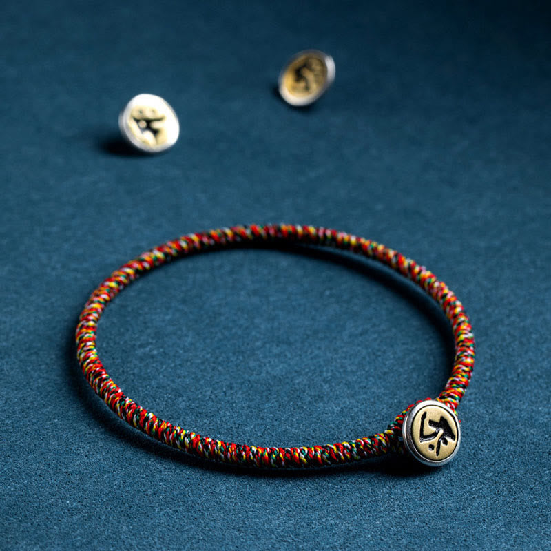 Handmade 925 Sterling Silver & Cinnabar Zodiac Guardian Buddha Red String Bracelet