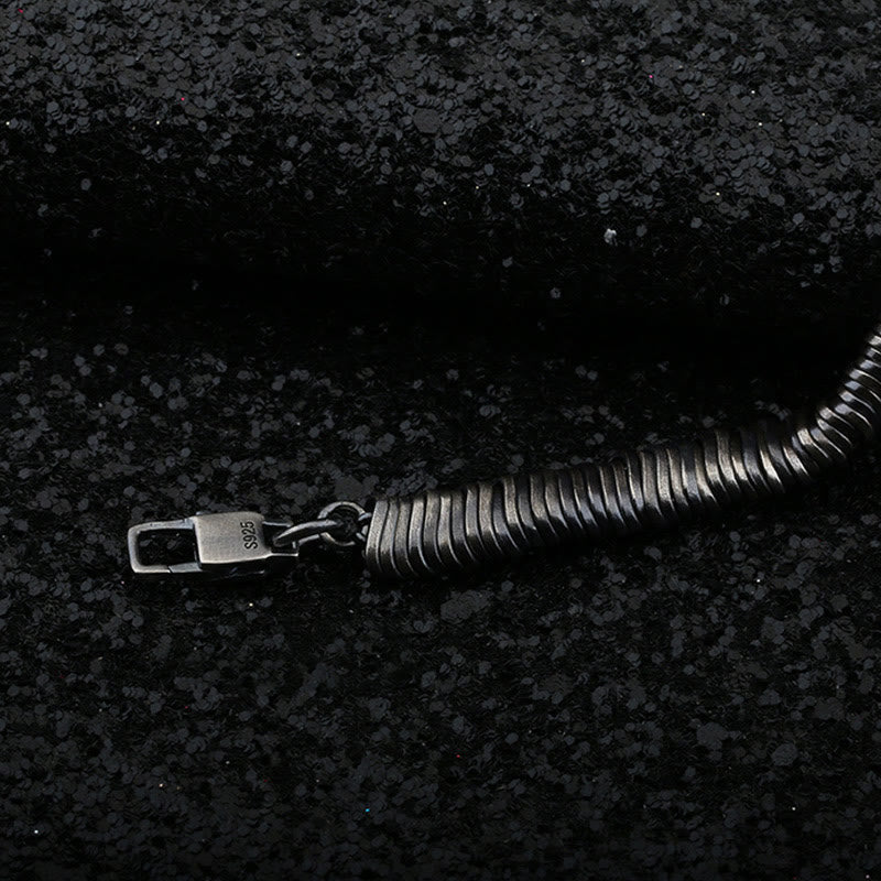 Vintage Twisted Chain 925 Sterling Silver Bracelet with Lock Clasp