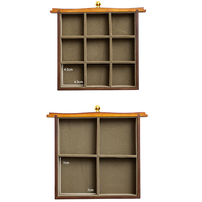 Vintage Large Capacity Wooden Jewelry Box Jewelry Storage Box With Mirror