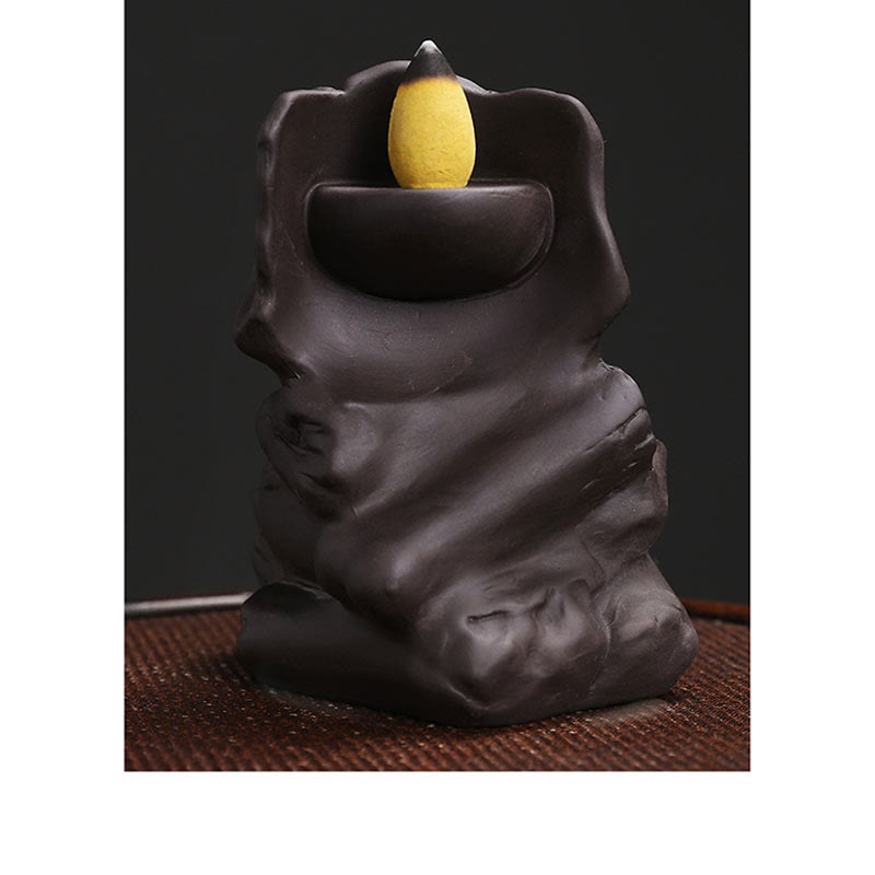 Artisan Purple Clay Kapala Skull Meditative Incense Burner