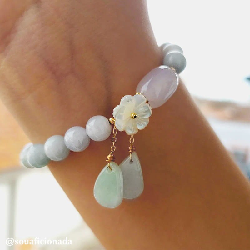 "Hoping for Purity and Peace"Natural White Jade Bracelet Includes Gift Message Card