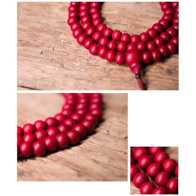 108 Mala Beads Natural Abelia Biflora Wood Protection Bracelet