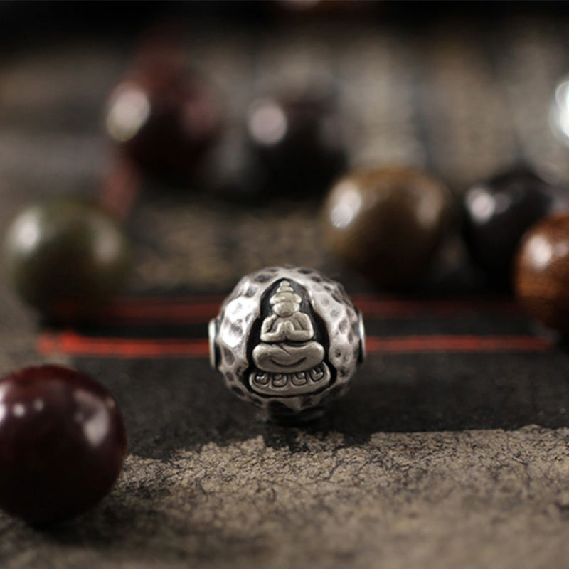 999 Sterling Silver & Aromatic Sandalwood Buddha Charm Beaded Bracelet