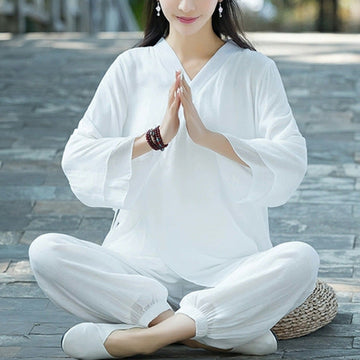 Yoga Cotton Linen Clothing Uniform Meditation Zen Practice Women's Set (Extra 30% Off | USE CODE: FS30)