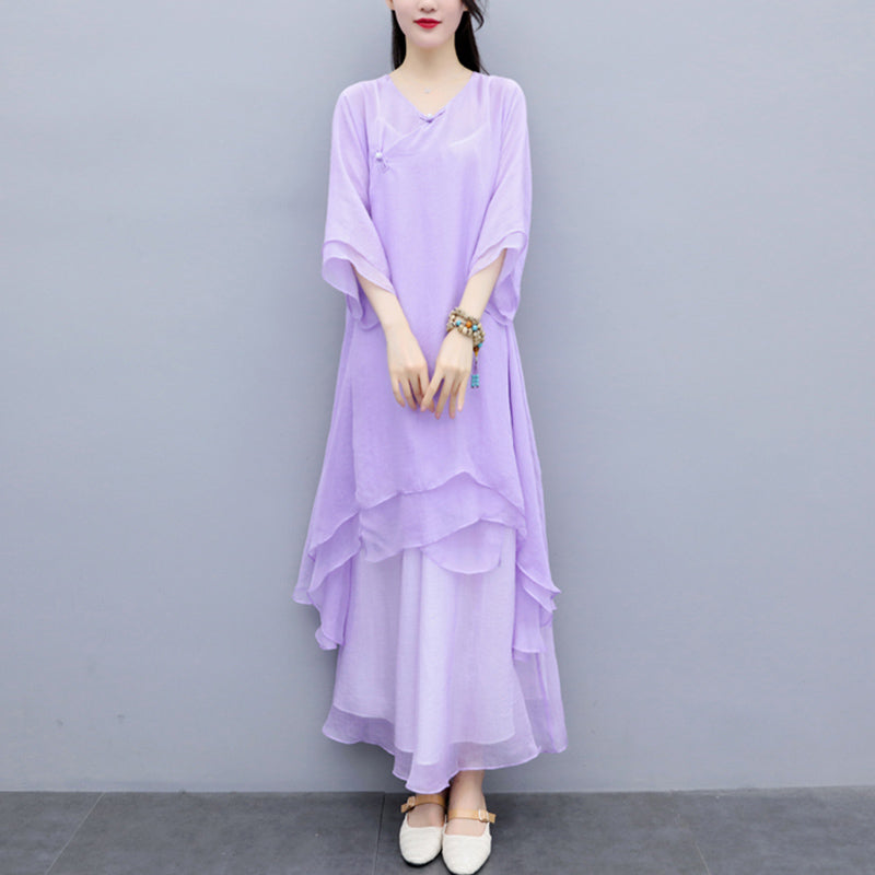 3Pcs Yoga Chiffon Clothing Uniform Meditation Zen Practice Women's Set