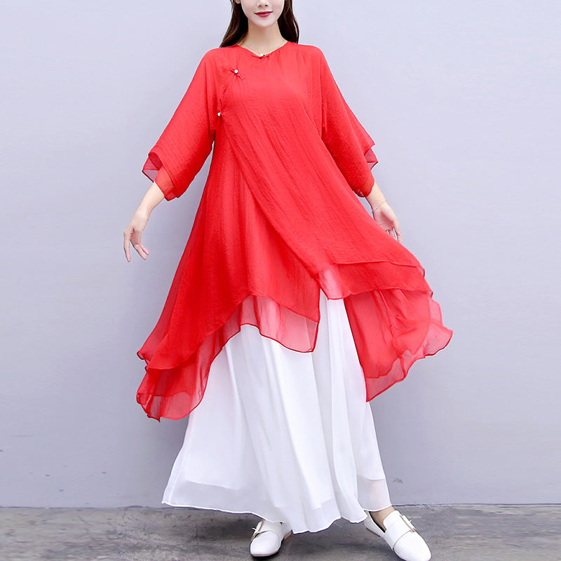 3Pcs Yoga Chiffon Clothing Uniform Meditation Zen Practice Women's Set