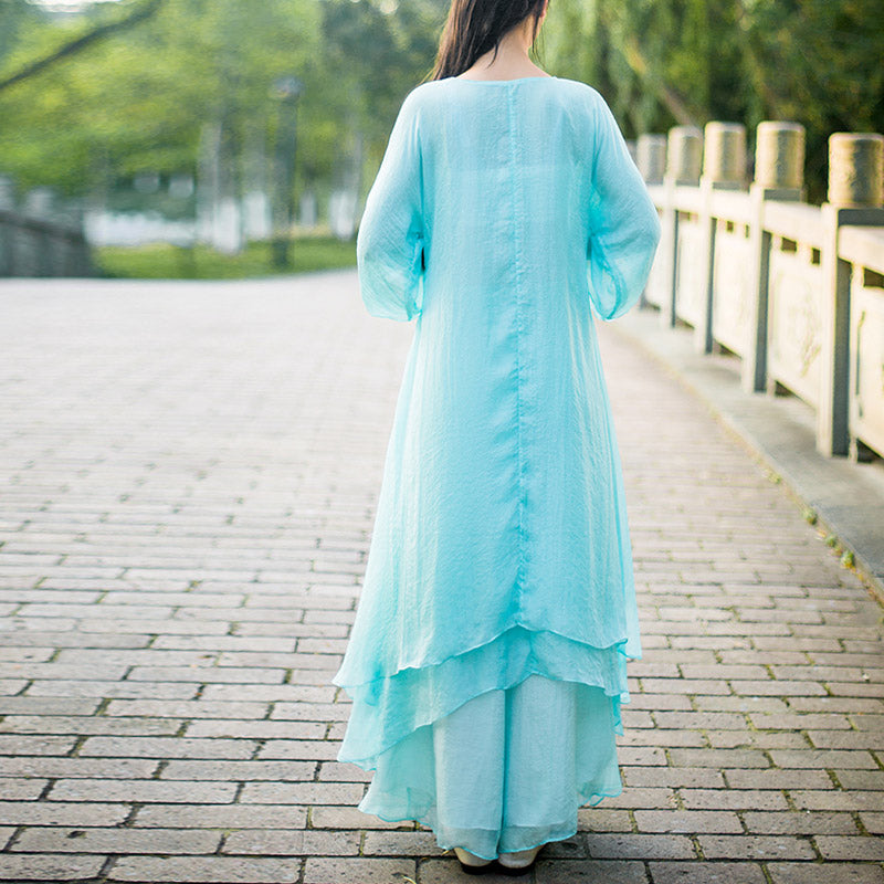 3Pcs Yoga Chiffon Clothing Uniform Meditation Zen Practice Women's Set