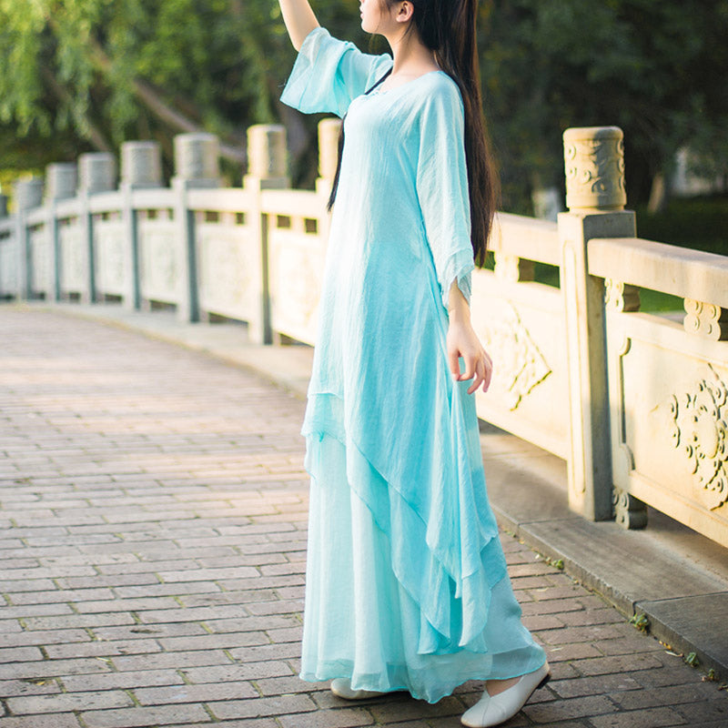 3Pcs Yoga Chiffon Clothing Uniform Meditation Zen Practice Women's Set
