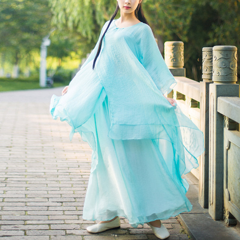 3Pcs Yoga Chiffon Clothing Uniform Meditation Zen Practice Women's Set