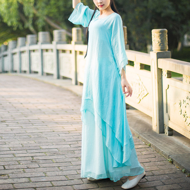 3Pcs Yoga Chiffon Clothing Uniform Meditation Zen Practice Women's Set