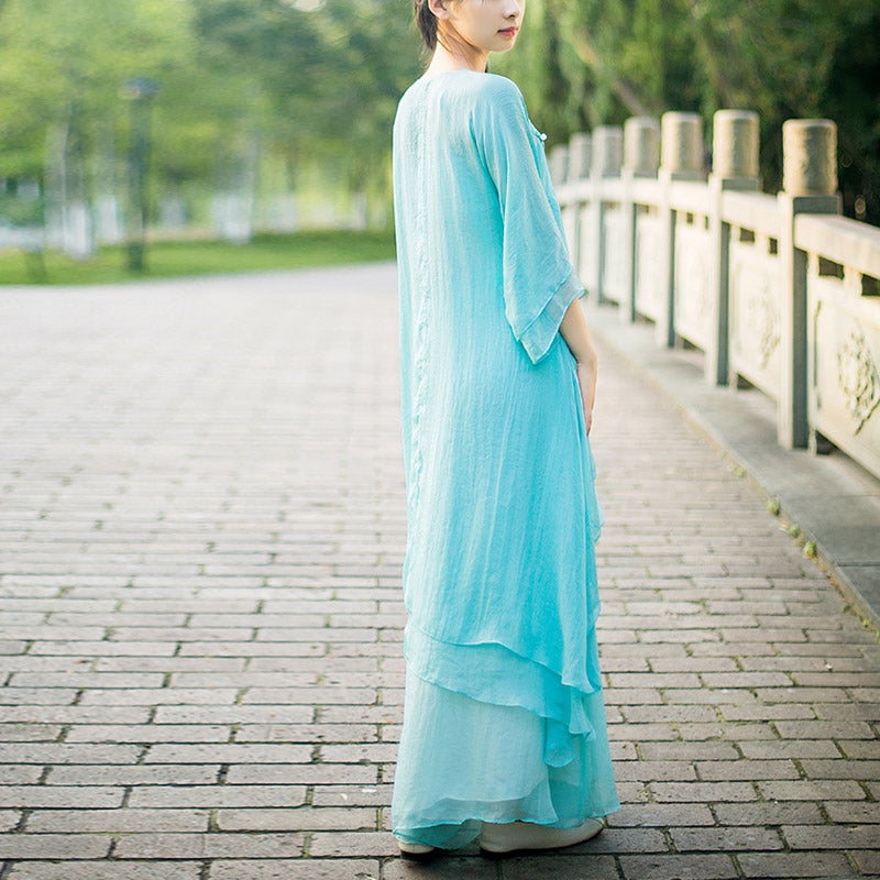 3Pcs Yoga Chiffon Clothing Uniform Meditation Zen Practice Women's Set