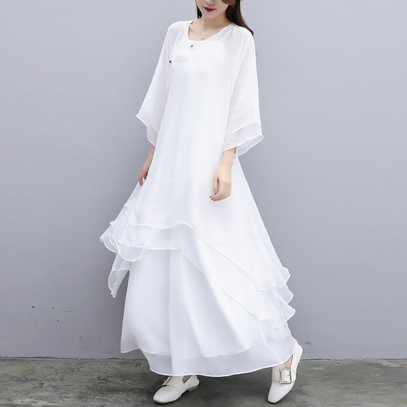 3Pcs Yoga Chiffon Clothing Uniform Meditation Zen Practice Women's Set