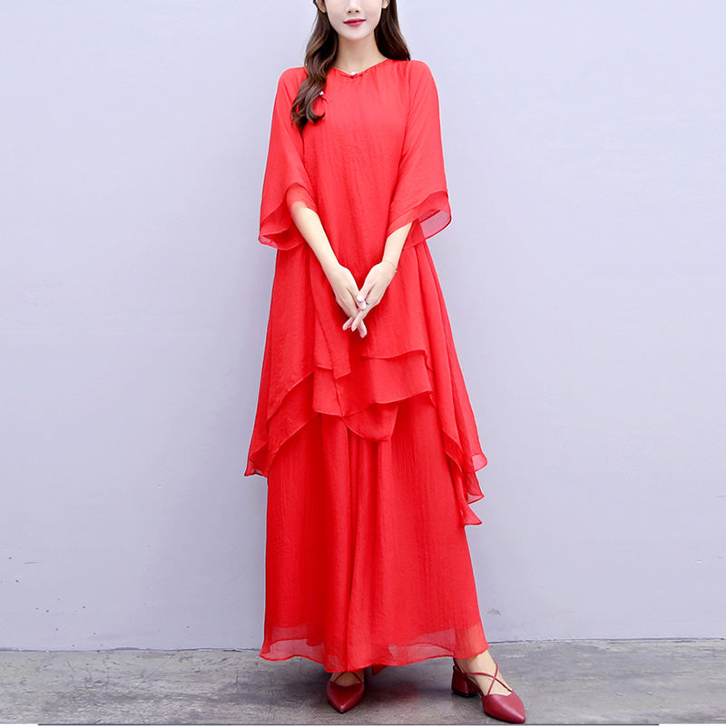 3Pcs Yoga Chiffon Clothing Uniform Meditation Zen Practice Women's Set