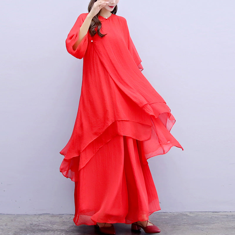 3Pcs Yoga Chiffon Clothing Uniform Meditation Zen Practice Women's Set