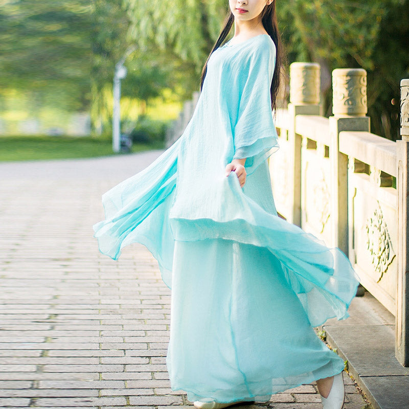 3Pcs Yoga Chiffon Clothing Uniform Meditation Zen Practice Women's Set