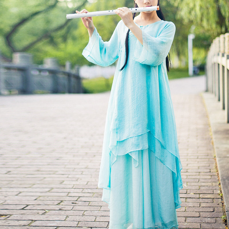 3Pcs Yoga Chiffon Clothing Uniform Meditation Zen Practice Women's Set