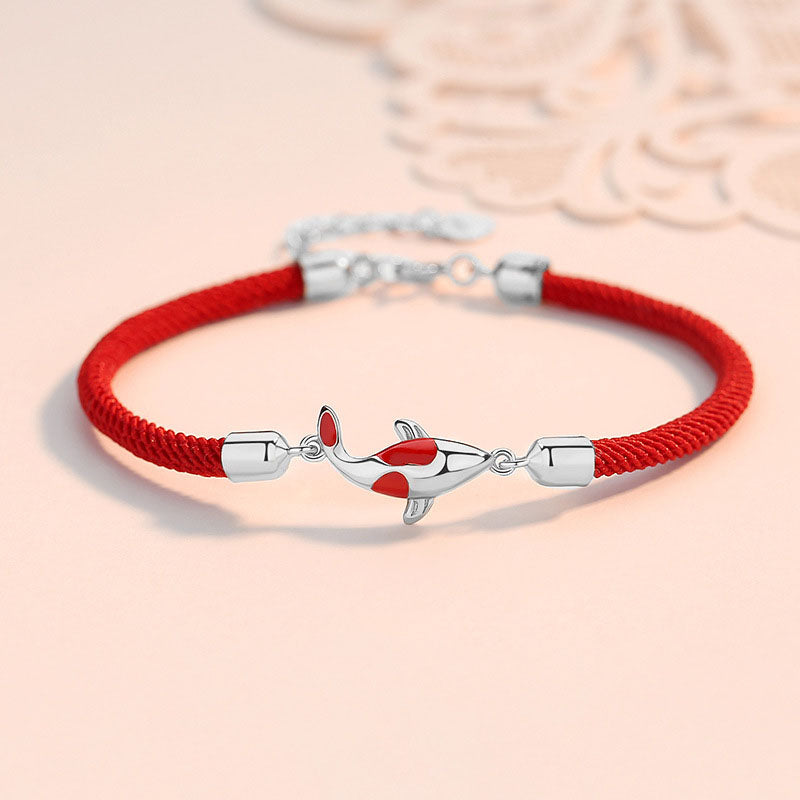 Koi Fish Luck Wealth Braided Chain Couple Bracelet