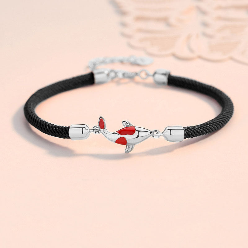 Koi Fish Luck Wealth Braided Chain Couple Bracelet