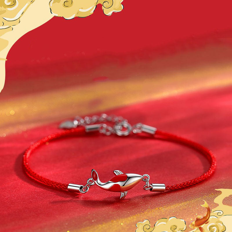 Koi Fish Luck Wealth Braided Chain Couple Bracelet