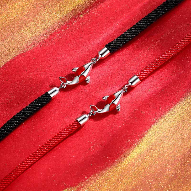 Koi Fish Luck Wealth Braided Chain Couple Bracelet