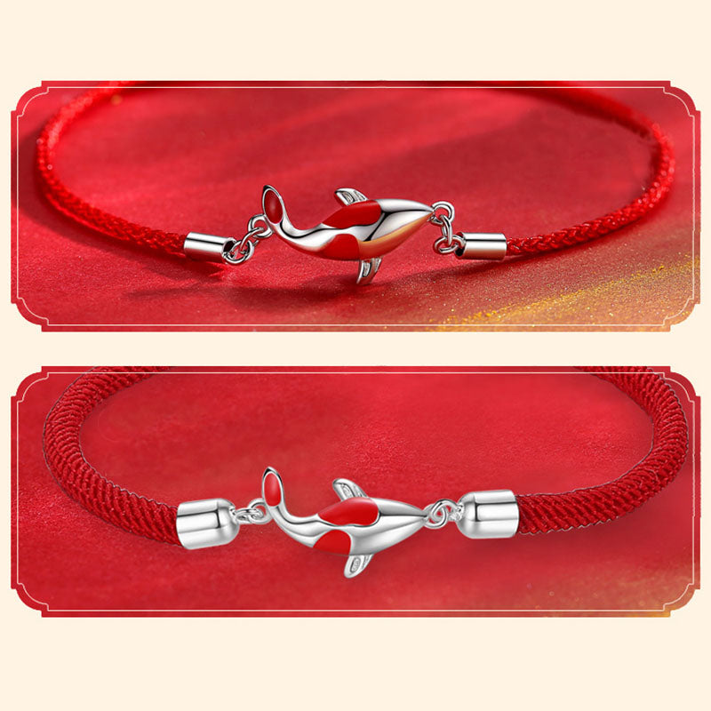 Koi Fish Luck Wealth Braided Chain Couple Bracelet
