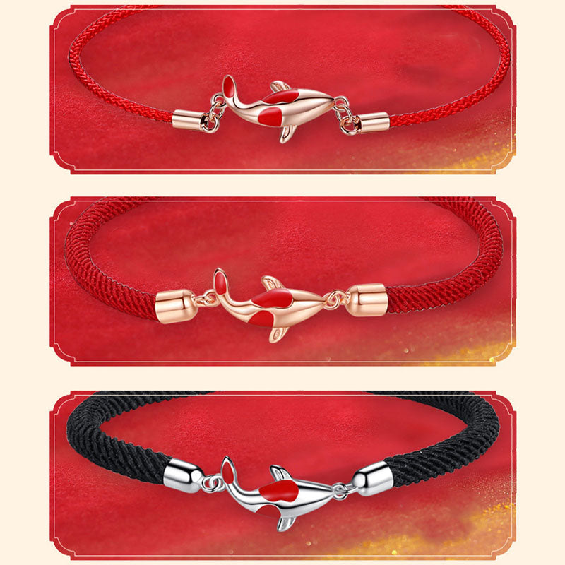 Koi Fish Luck Wealth Braided Chain Couple Bracelet