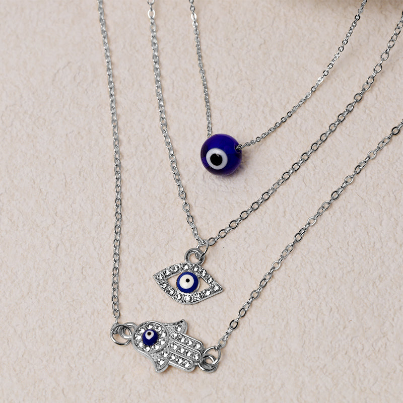 Evil Eye Hamsa Symbol Blessing Luck Chain Necklace Pendant (Extra 35% Off | USE CODE: FS35)