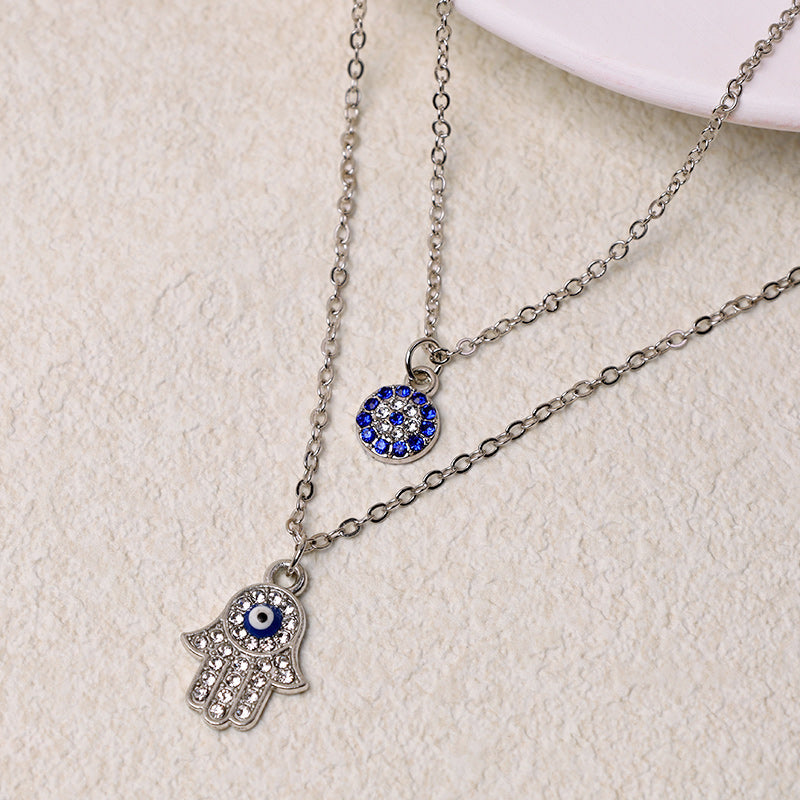 Evil Eye Hamsa Symbol Blessing Luck Chain Necklace Pendant (Extra 35% Off | USE CODE: FS35)