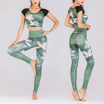 Breathable Printed Lotus Phoenix Mindful Movement Yoga Set