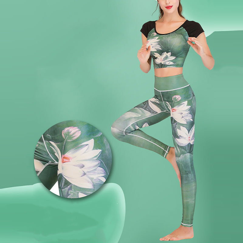 Breathable Printed Lotus Phoenix Mindful Movement Yoga Set