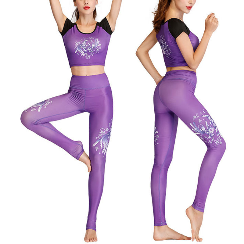 Breathable Printed Lotus Phoenix Mindful Movement Yoga Set
