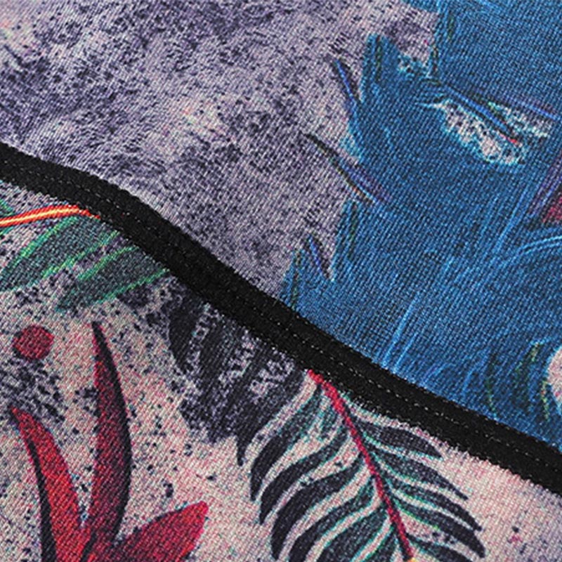 Red Blue Peacock Feather Print Pants Sports Fitness Yoga Leggings Women's Yoga Pants