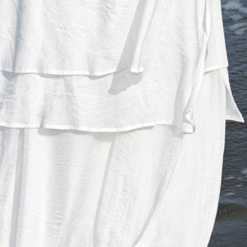 2Pcs White Tai Chi Meditation Yoga Zen Cotton Linen Clothing Top Pants Women's Set