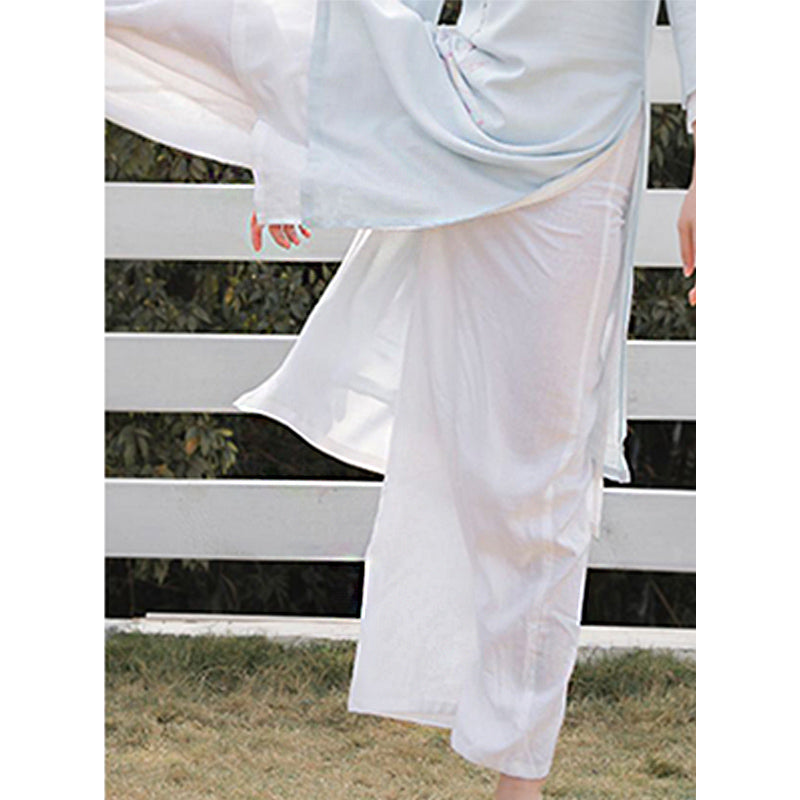 Tactile Cotton Linen Lotus Pattern Meditation Top and Pants Set