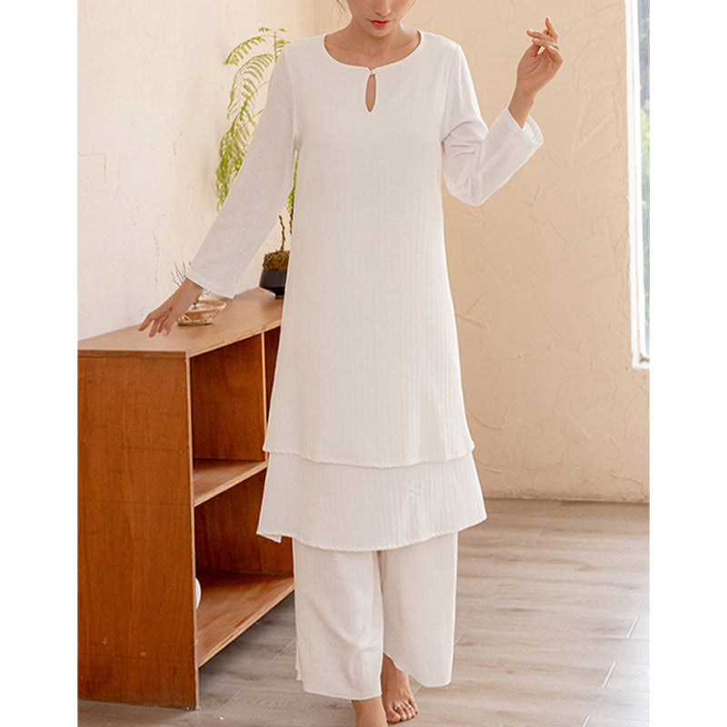 Tactile Cotton-Blend Minimalist Meditation and Tai Chi Set