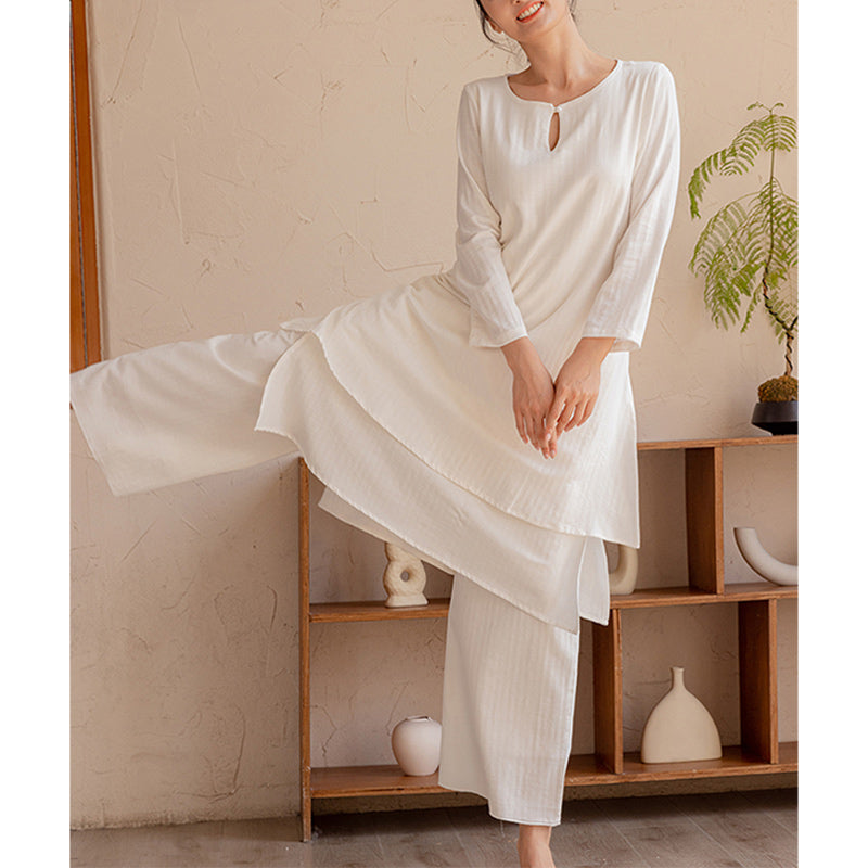 Tactile Cotton-Blend Minimalist Meditation and Tai Chi Set