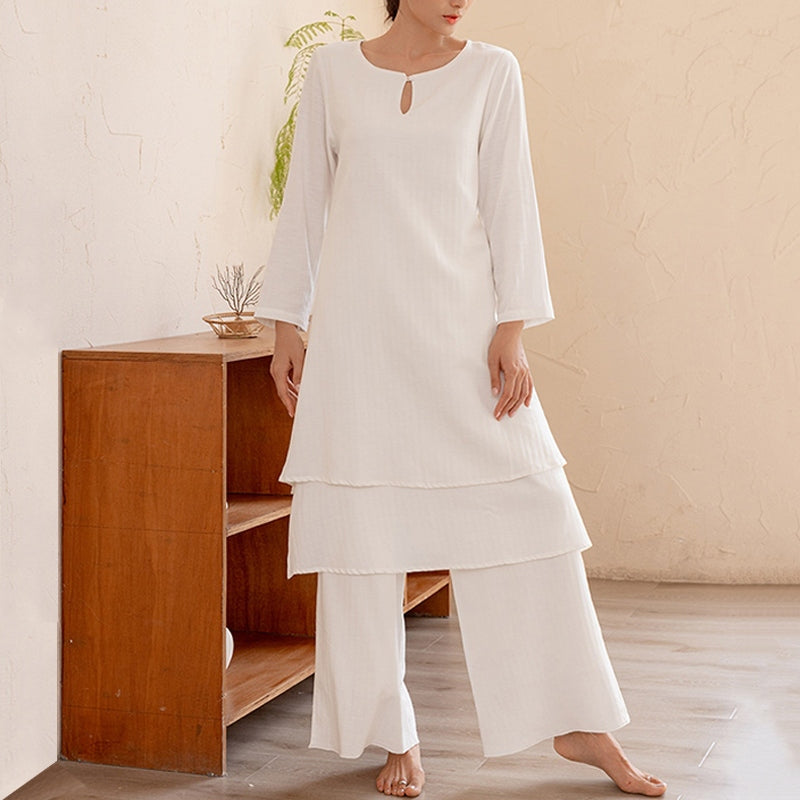 Tactile Cotton-Blend Minimalist Meditation and Tai Chi Set