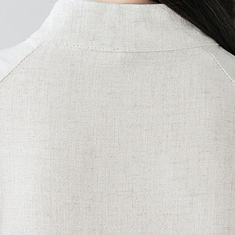 2Pcs Chinese Frog Button Design Zen Tai Chi Meditation Clothing Cotton Linen Top Pants Women's Set