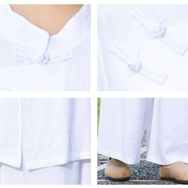 Cotton Linen Long-Sleeve Meditation & Yoga Two-Piece Set