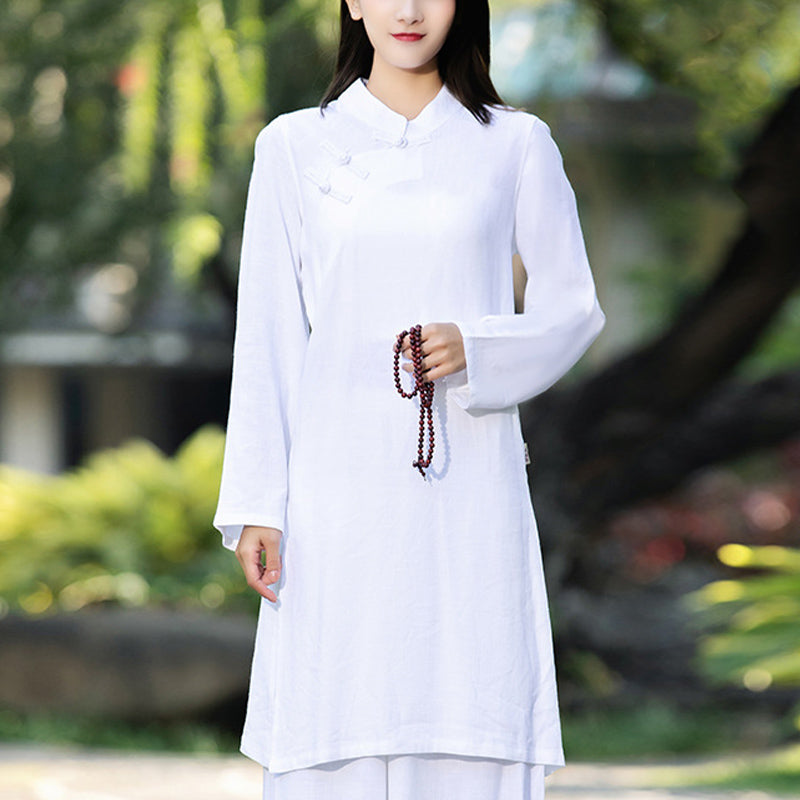 Cotton Linen Long-Sleeve Meditation & Yoga Two-Piece Set